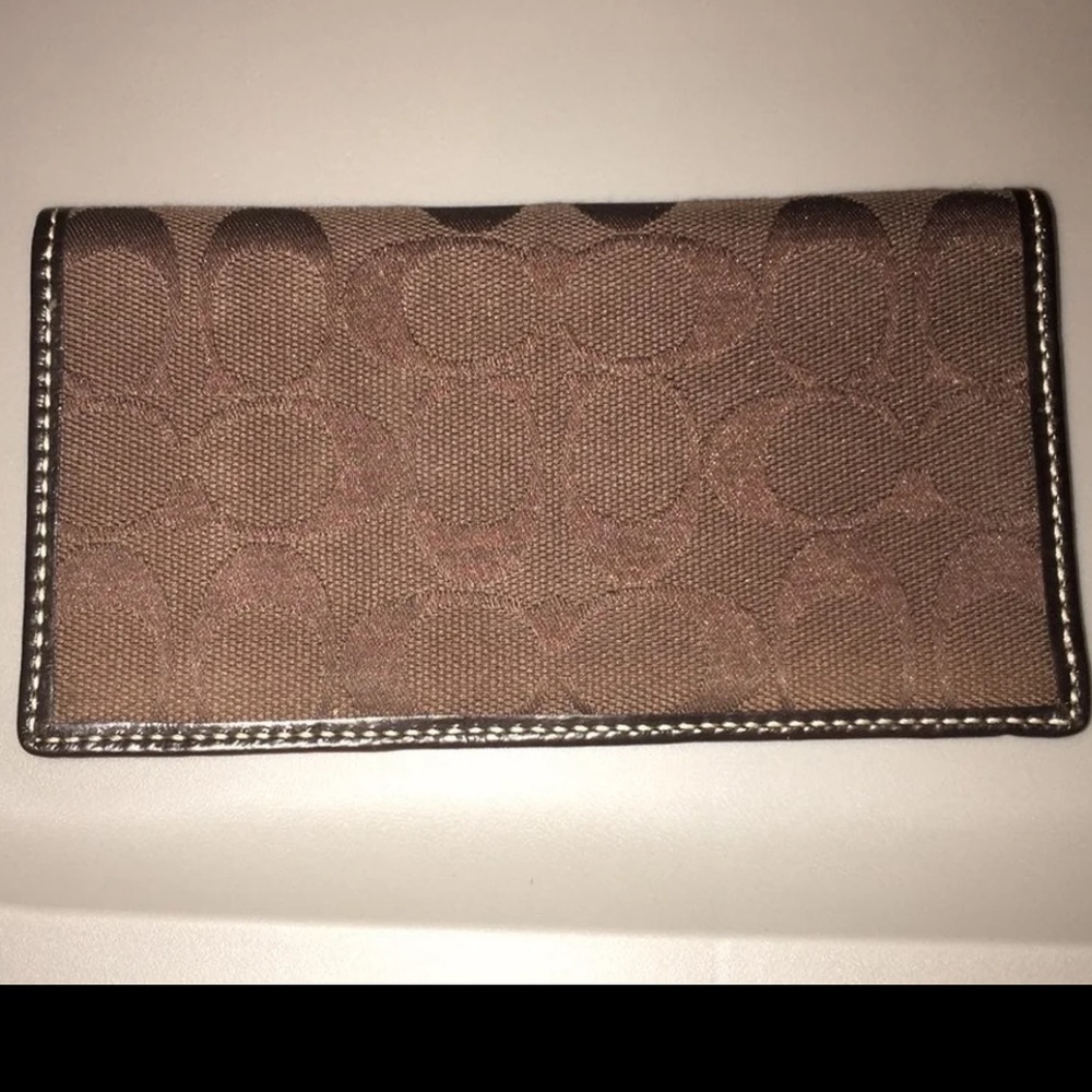 Coach Signature Check Holder with Pen Holder